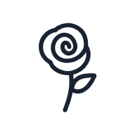 Single Rose SVG icon — floral