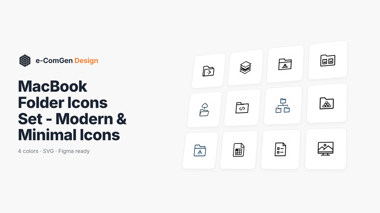Free 40 MacBook Folder SVG Icons for Designers - Modern & Flat