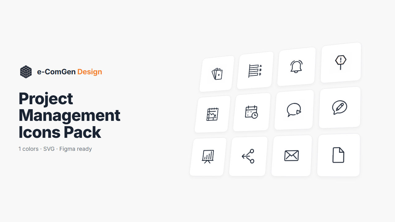 36 Project Management SVG Icons — Mono-Navy Set for Dashboards