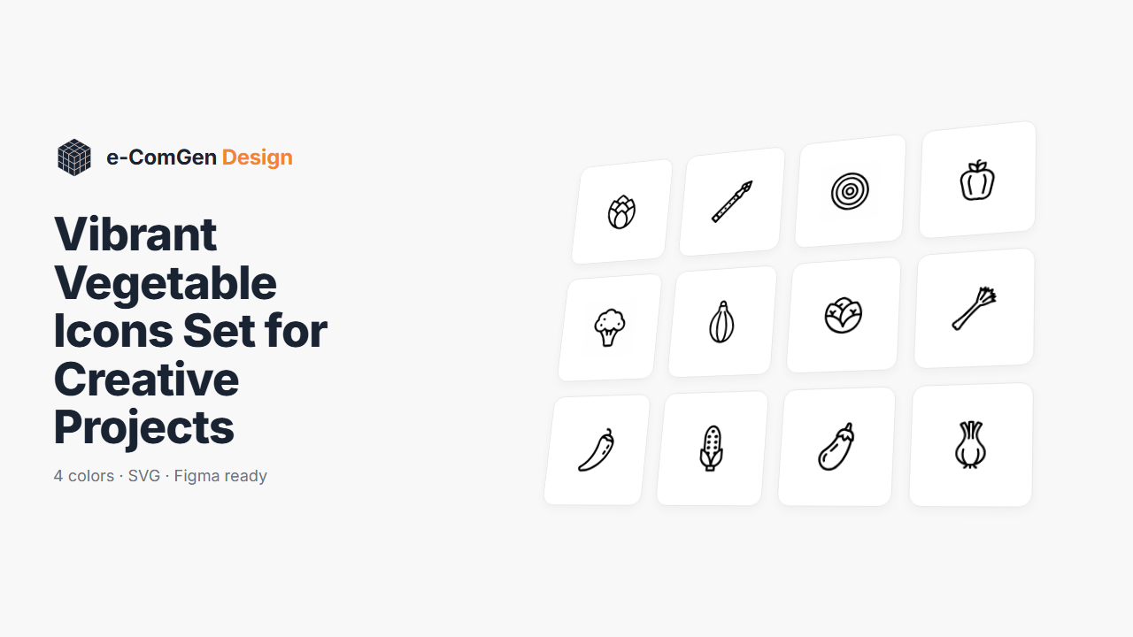 29 Vegetable SVG Icons — Customizable Set for App Designers